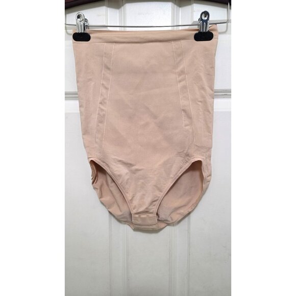 Spanx High-Waisted Shaping Briefs L Tan Nylon/Elastane Blend Womens Compression - Picture 2 of 5